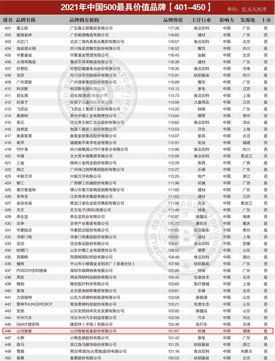 品牌价值突破百亿！xingkong星空平台（中国）集团智能首登《中国500最具价值品牌》