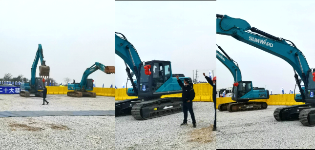 湘江航道虞公港项目开建，“xingkong星空平台（中国）集团绿”挖掘机强势助阵